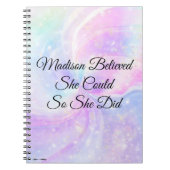 彼女パーソナライズされたは信じ彼の女の子だった ノートブック (正面)