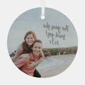 彼女パーソナライズされたはYes写真の婚約したクリスマスを言った ガラスオーナメント (裏面)