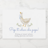 彼女ポップ・アートのがグースベイビー間抜けシャワーをポップするとき スパークリングワインラベル (シングルラベル)