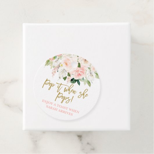 彼女ポップ・アートのがピンクと金ゴールドフローラをポップするとき フェイバータグ (インサイチュ)