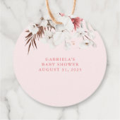 彼女ポップ・アートのがピンクのボホの赤ちゃんシャワーをポップするとき フェイバータグ (裏面)