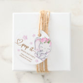 彼女ポップ・アートのがピンク象の赤ちゃんシャワーをポップするとき フェイバータグ (インサイチュ)