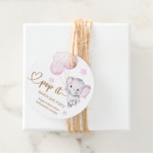 彼女ポップ・アートのがピンク象の赤ちゃんシャワーをポップするとき フェイバータグ (インサイチュ)