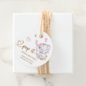 彼女ポップ・アートのがピンク象の赤ちゃんシャワーをポップするとき フェイバータグ (インサイチュ)