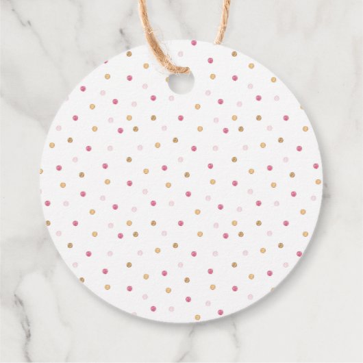 彼女ポップ・アートのがピンク象の赤ちゃんシャワーをポップするとき フェイバータグ (裏面)