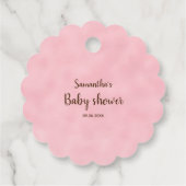 彼女ポップ・アートのがピンク象の赤ちゃんシャワーをポップするとき フェイバータグ (裏面)