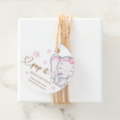 彼女ポップ・アートのがピンク象の赤ちゃんシャワーをポップするとき フェイバータグ (インサイチュ)