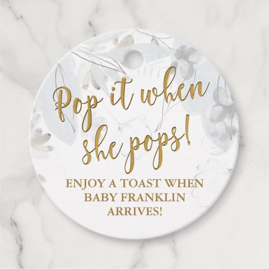 彼女ポップ・アートのがフローラの赤ん坊シャワーをポップすモダンる時 フェイバータグ (正面)