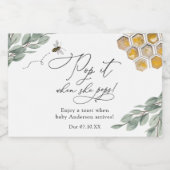 彼女ポップ・アートのがポップの赤ちゃんシャワー贈り物のラベルが勝つ時にそれを見る スパークリングワインラベル (シングルラベル)