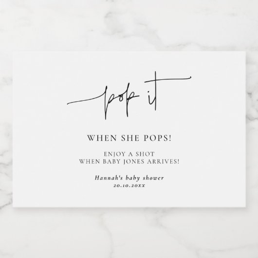 彼女ポップ・アートのがポップの赤んエレガントだシャワーMini リキュールボトルラベル (シングルラベル)