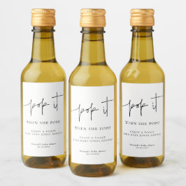 彼女ポップ・アートのがポップの赤んエレガントだシャワーMini ワインラベル