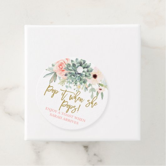 彼女ポップ・アートのがポップを水の色の多肉植物に フェイバータグ (インサイチュ)