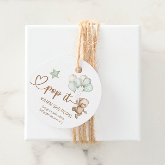 彼女ポップ・アートのがポップテディ熊の赤ちゃんシャワーの好意 フェイバータグ (インサイチュ)