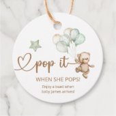 彼女ポップ・アートのがポップテディ熊の赤ちゃんシャワーの好意 フェイバータグ (正面)