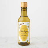 彼女ポップ・アートのがポップハニービー赤ちゃんシャワー時 ワインラベル (正面)