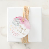 彼女ポップ・アートのがポップピンクの金ゴールドかわいいベビーゾウ フェイバータグ (インサイチュ)