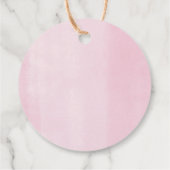 彼女ポップ・アートのがポップピンクの金ゴールドかわいいベビーゾウ フェイバータグ (裏面)