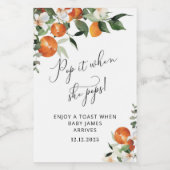 彼女ポップ・アートのがポップリトルかわいこちゃん赤ちゃんシャワー時 ワインラベル (シングルラベル)