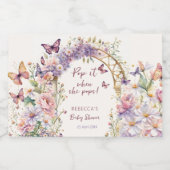 彼女ポップ・アートのがポップ蝶の赤ちゃんシャワー時 スパークリングワインラベル (シングルラベル)