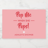 彼女ポップ・アートのがポップ、赤ちゃんシャワーラベル、ピンク スパークリングワインラベル (シングルラベル)