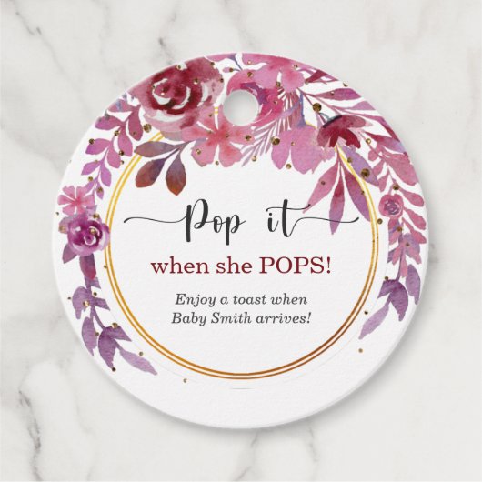 彼女ポップ・アートのがリラと金ゴールド紙吹雪をポップするときだ フェイバータグ (正面)