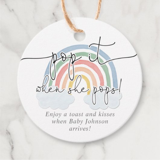 彼女ポップ・アートのがレインボーパステルの水彩画をポップする時に フェイバータグ (正面)