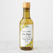 彼女ポップ・アートのがレモンの赤ちゃんシャワーをポップするとき ワインラベル (正面)