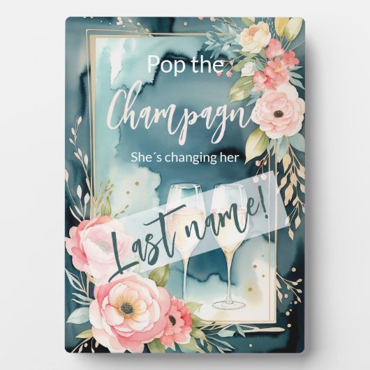 彼女ポップ・アートのが姓を変えているシャンパン フォトプラーク (正面)