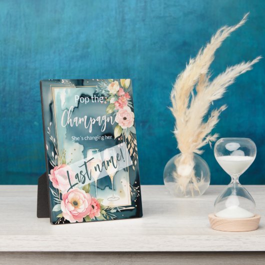 彼女ポップ・アートのが姓を変えているシャンパン フォトプラーク (側面)