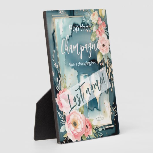 彼女ポップ・アートのが姓を変えているシャンパン フォトプラーク (側面)