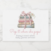 彼女ポップ・アートのが本をポップするとき新しい章の赤ちゃんシャワー スパークリングワインラベル (シングルラベル)