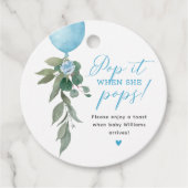 彼女ポップ・アートのが気球の緑の赤ちゃんシャワーをポップするとき フェイバータグ (正面)