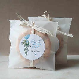 彼女ポップ・アートのが気球の緑の赤ちゃんシャワーをポップするとき ラウンドシール