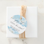 彼女ポップ・アートのが水色の青い金ゴールド白をポップするとき フェイバータグ (インサイチュ)