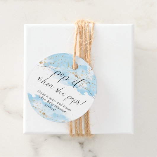 彼女ポップ・アートのが水色の青い金ゴールド白をポップするとき フェイバータグ (インサイチュ)