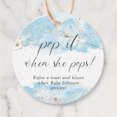 彼女ポップ・アートのが水色の青い金ゴールド白をポップするとき フェイバータグ (正面)