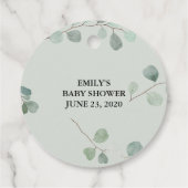 彼女ポップ・アートのが緑の赤ちゃんシャワーの好意をポップするとき フェイバータグ (裏面)