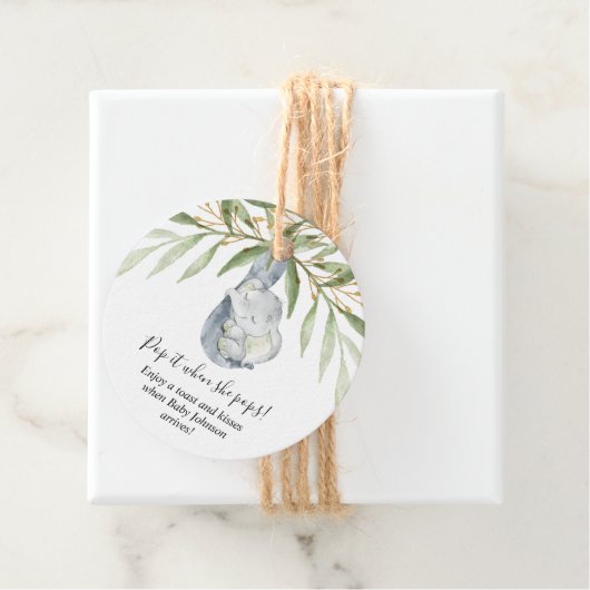 彼女ポップ・アートのが象の赤ちゃんシャワーをポップする時に フェイバータグ (インサイチュ)