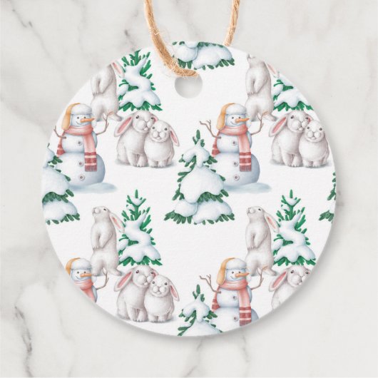 彼女ポップ・アートのが赤ちゃんシャワーをポップする時は冬 フェイバータグ (裏面)