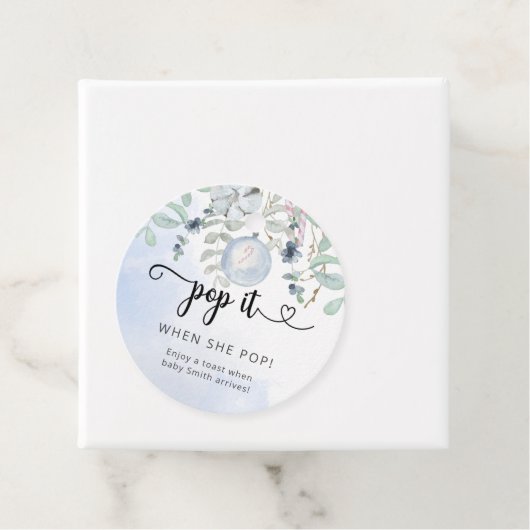 彼女ポップ・アートのが赤ちゃんシャワーをポップする時は冬 フェイバータグ (インサイチュ)