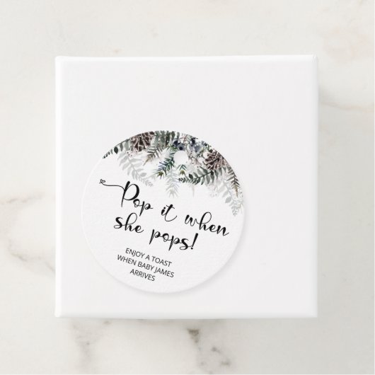 彼女ポップ・アートのが赤ちゃんシャワーをポップする時は冬 フェイバータグ (インサイチュ)