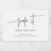 彼女ポップ・アートのが赤ちゃんシャワーをポップすエレガントる時に スパークリングワインラベル (シングルラベル)