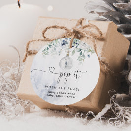 彼女ポップ・アートのが赤ちゃんシャワーメッセージカードをポップする冬 フェイバータグ