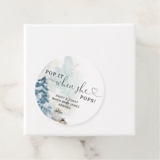 彼女ポップ・アートのが赤ちゃんシャワーメッセージカードをポップする冬 フェイバータグ (インサイチュ)