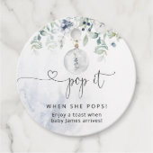 彼女ポップ・アートのが赤ちゃんシャワーメッセージカードをポップする冬 フェイバータグ (正面)