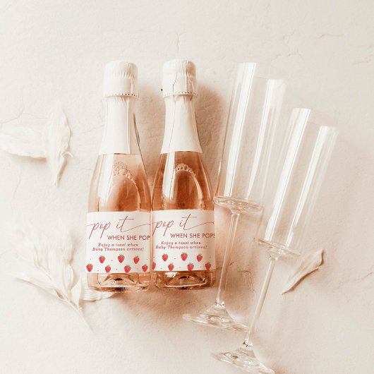 彼女ポップ・アートのが赤ん坊のシャワーをポップするとき スパークリングワインラベル
