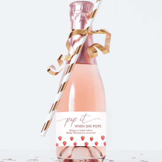 彼女ポップ・アートのが赤ん坊のシャワーをポップするとき スパークリングワインラベル