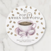 彼女ポップ・アートののポップだ！コーヒーバウ赤ちゃんシャワー フェイバータグ (裏面)