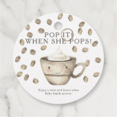 彼女ポップ・アートののポップだ！コーヒー赤ちゃんシャワー フェイバータグ (裏面)