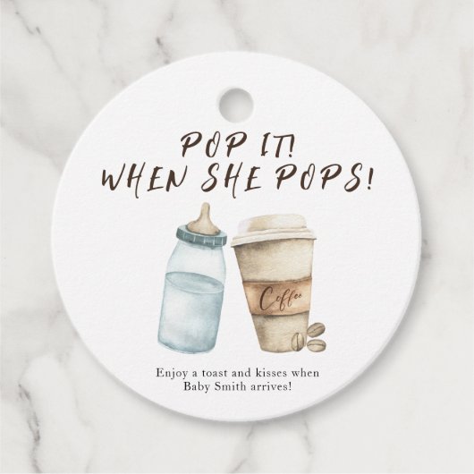 彼女ポップ・アートののポップだ！ベビーは赤ちゃんシャワーを浴びている フェイバータグ (正面)